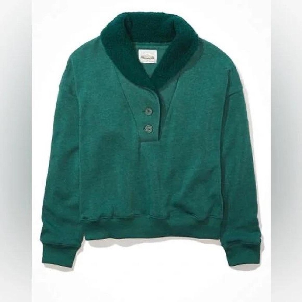 NWOT American Eagle Sherpa Collared Henley Sz XL